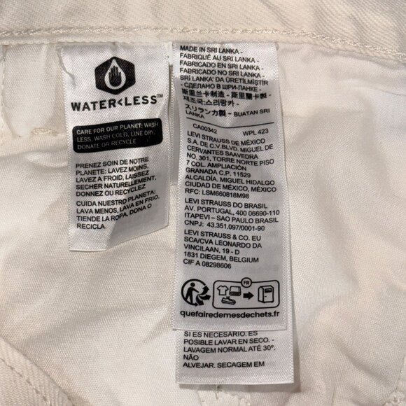 Levis 501 Jeans Unisex W31 L30 White Cotton Tie-Dye Button Fly Straight Fit - Picture 7 of 11